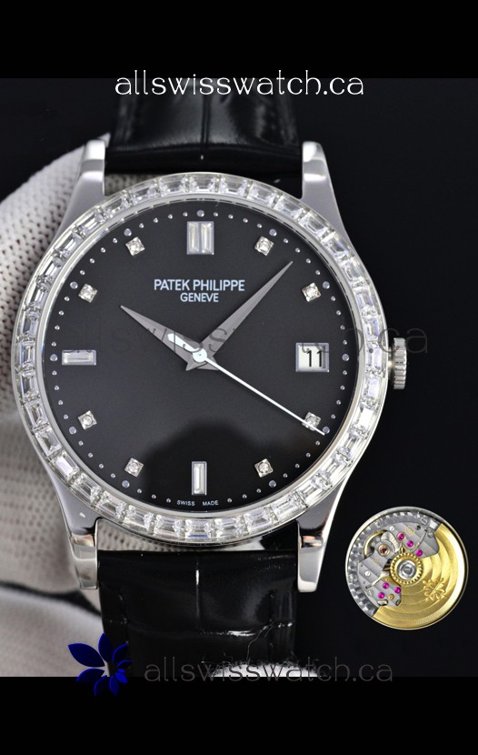 Patek Philippe Calatrava 5298 Squared Diamonds Super Clone Watch 