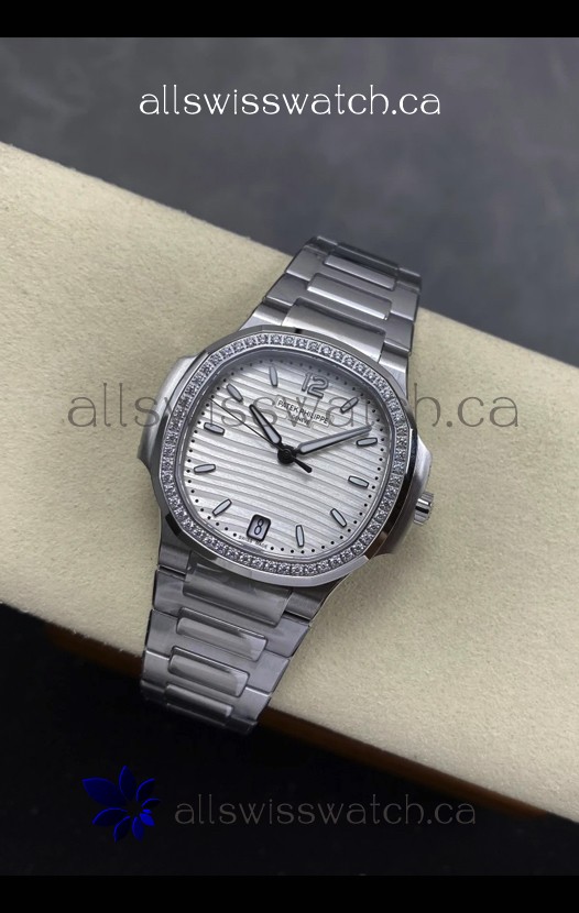 Patek Philippe Nautilus 7118 35MM Steel Dial Diamonds Super Clone Watch 