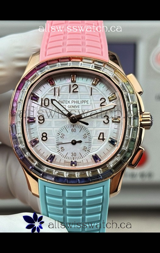 Patek Philippe Aquanaut 7968 Rose 2 Tone Strap Super Clone Watch 