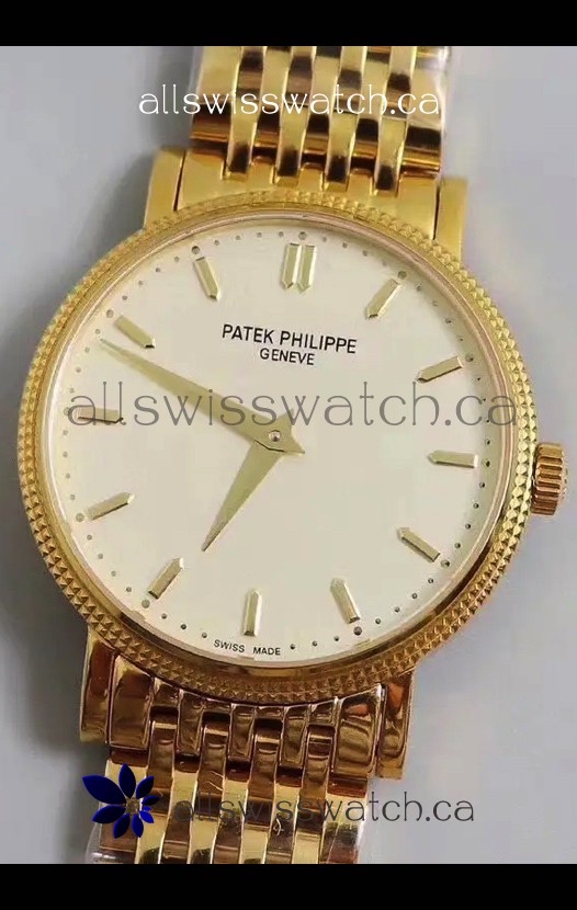 Patek Philippe Calatrava 5120 Yellow Gold White Dial Super Clone Watch 