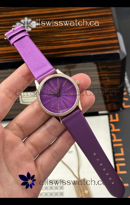 Patek Philippe Calatrava 4997 Rose Gold Purple Dial Super Clone Watch 