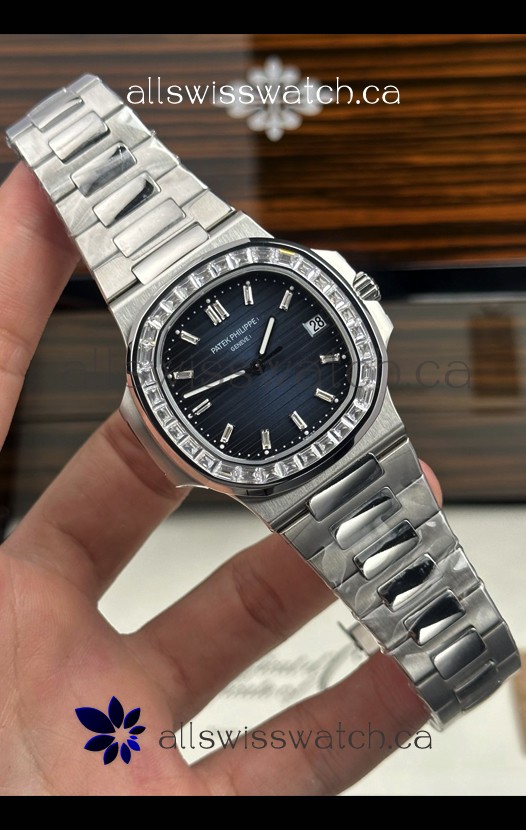 Patek Philippe Nautilus 5723 Blue Dial White Sapphires Super Clone Watch 