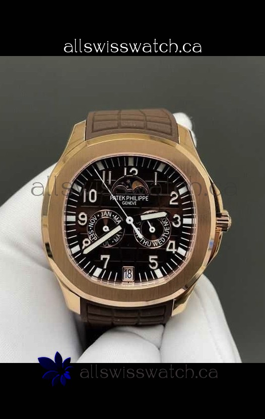Patek Philippe Aquanaut 5261 Rose Gold Brown Dial Swiss Replica Watch