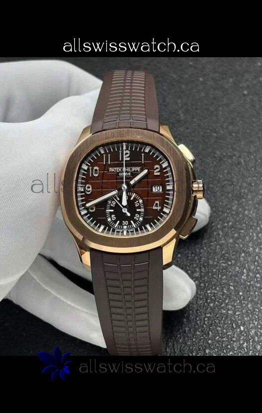 Patek Philippe Aquanaut 5968 Rose Gold Case Brown Dial Super Clone Watch 
