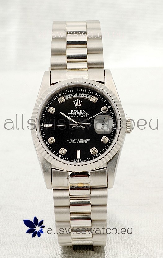 Rolex Day Date Silver Swiss Replica Watch