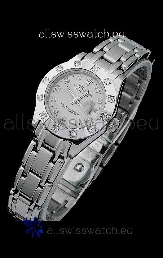 Rolex Datejust Ladies Japanese Replica Ladies Watch in Grey Dial