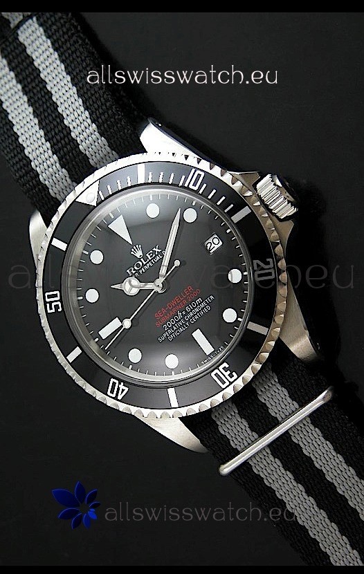 Rolex Oyster Vintage Date Sea-dewller Submariner Swiss Replica Watch in Black Dial