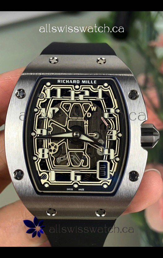 Richard Mille RM67-01 Titanium Extra-Flat Black Strap Super Clone Watch 