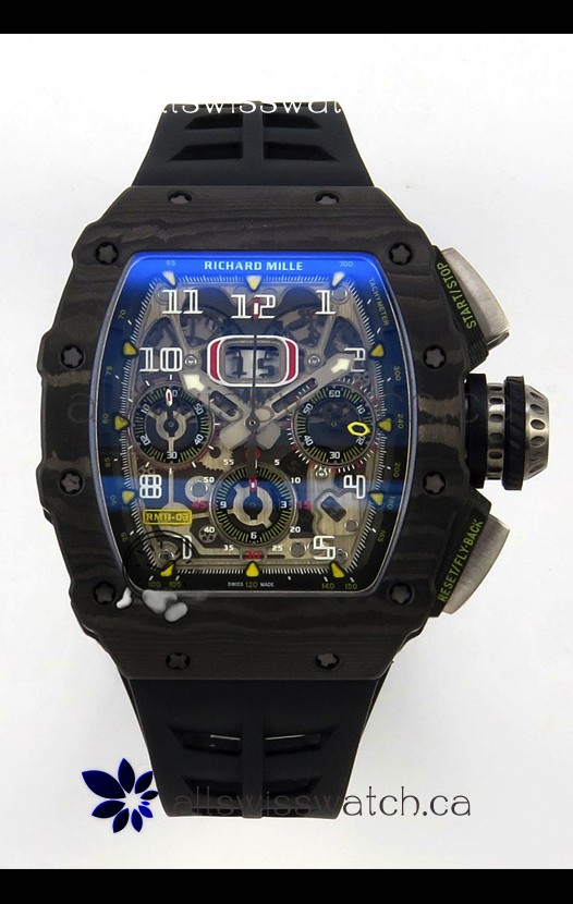Richard Mille RM11-03 Black Carbon TPT Case Super Clone Watch 