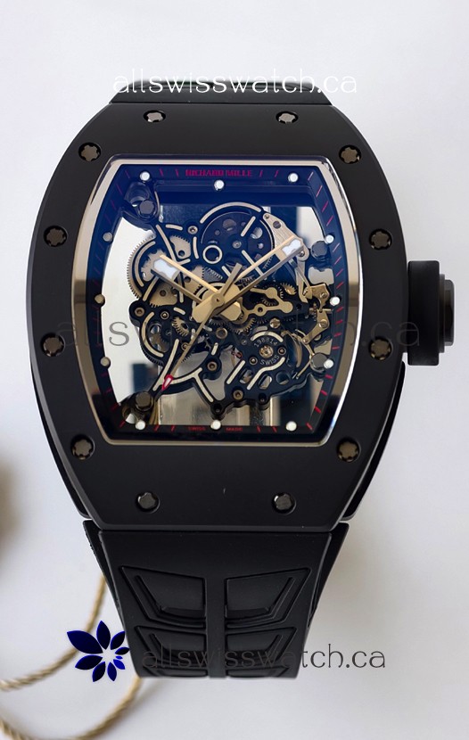Richard Mille RM055 FREE SPRUNG MVMNT Black Ceramic Black Inner Bezel Super Clone Watch 