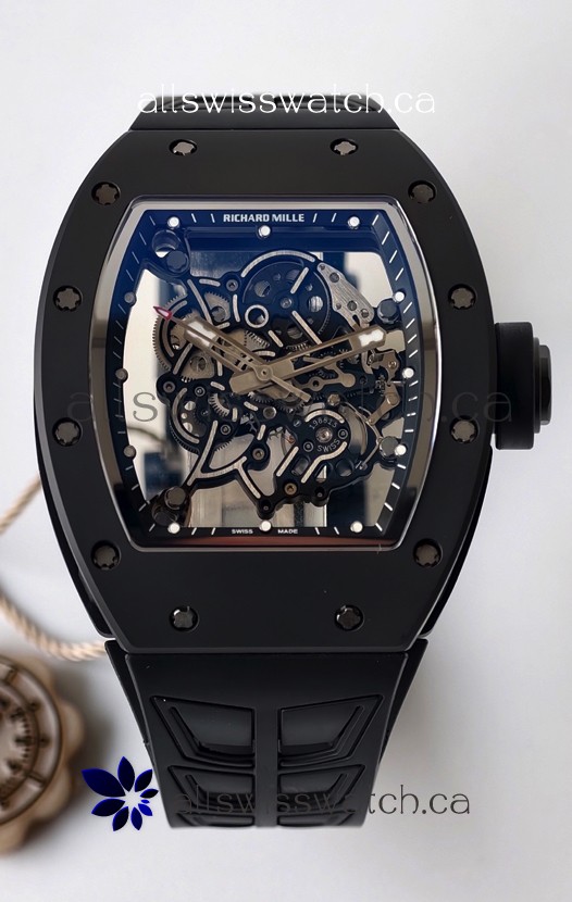 Richard Mille RM055 FREE SPRUNG MVMNT Black Ceramic Black Inner Bezel Super Clone Watch 