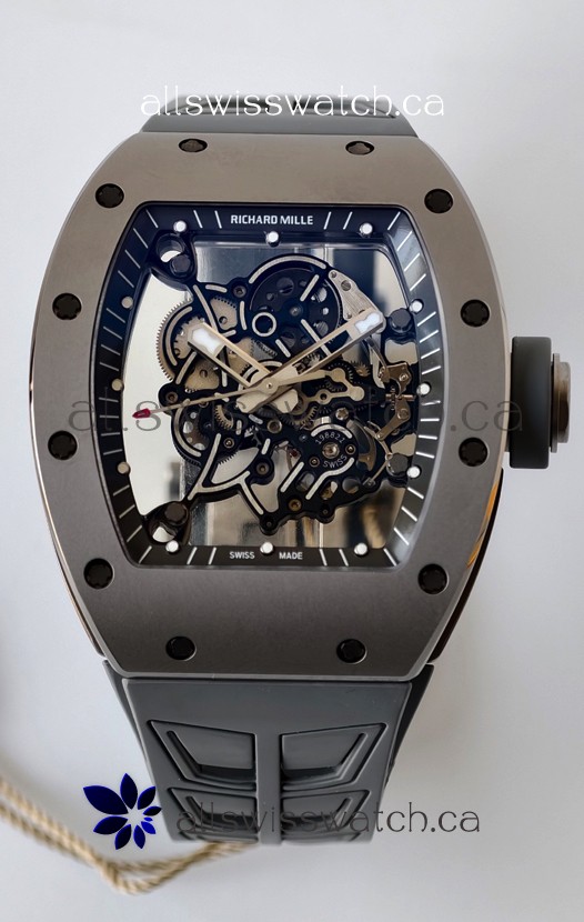 Richard Mille RM055 FREE SPRUNG MVMNT Grey Ceramic Case Super Clone Watch 