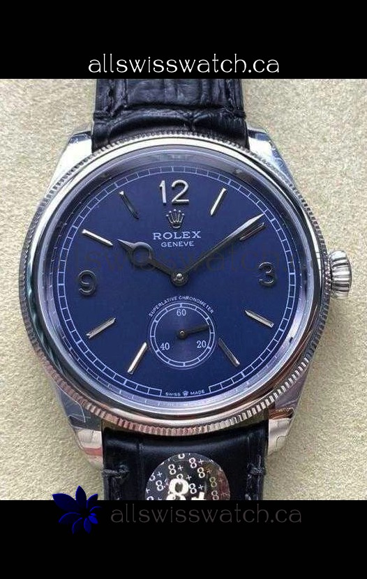 Rolex 1908 Perpetual in Steel Casing Blue Dial Swiss Replica Watch 