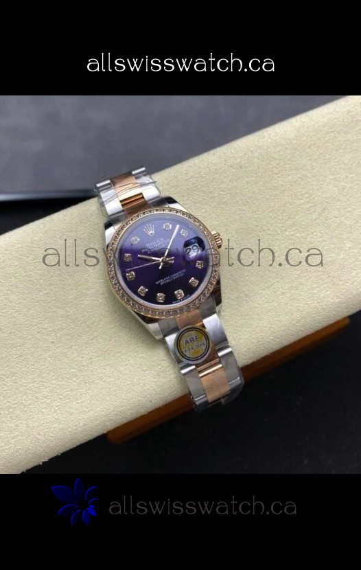 Rolex Super Clone Datejust 31MM Blue Dial Rose Gold Oyster Super Clone Watch 