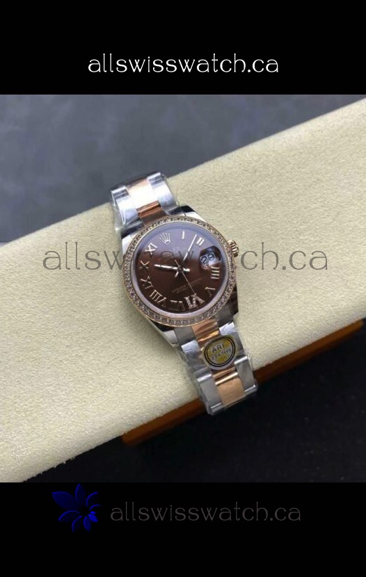 Rolex Super Clone Datejust 31MM Brown Dial Rose Gold Oyster Super Clone Watch 