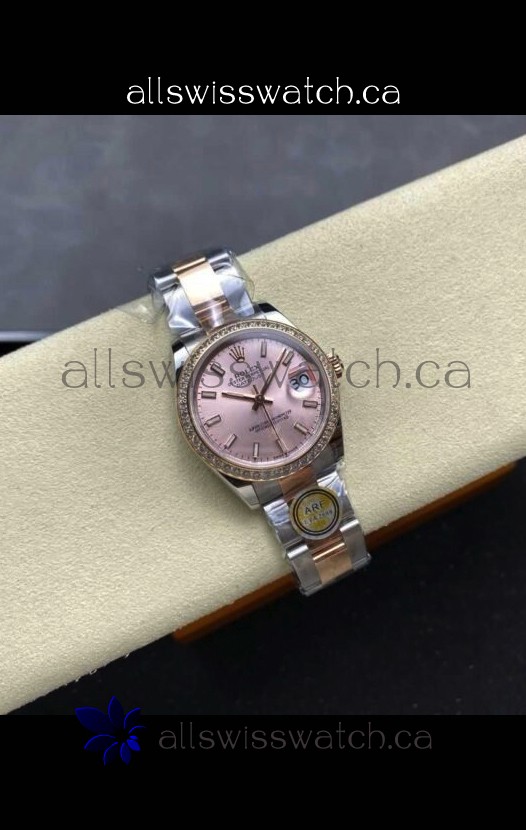 Rolex Super Clone Datejust 31MM Pink Dial Rose Gold Oyster Super Clone Watch 