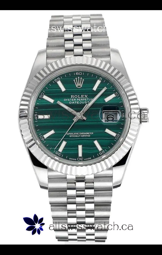 Rolex Datejust Cal.3235 Movement Green Striped Dial 41MM Super Clone Watch 
