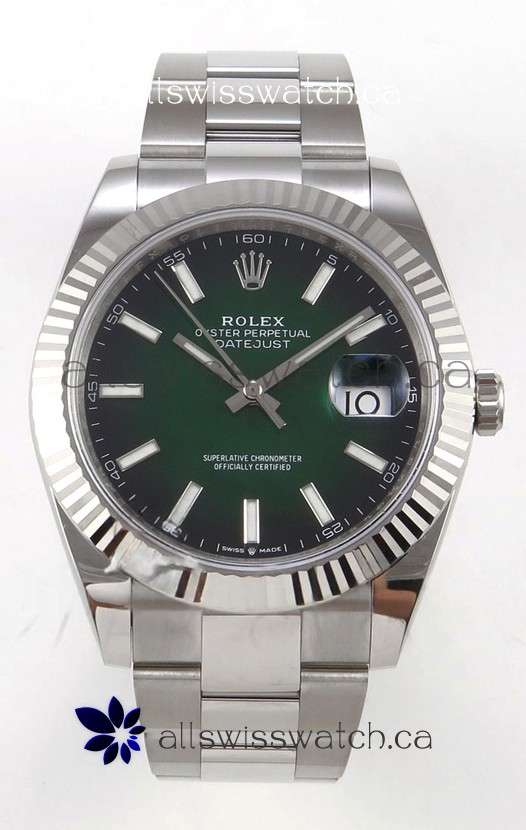 Rolex Datejust 126234 Ombre Green Dial Oyster FREE SPRUNG MVMT Super Clone Watch 41MM