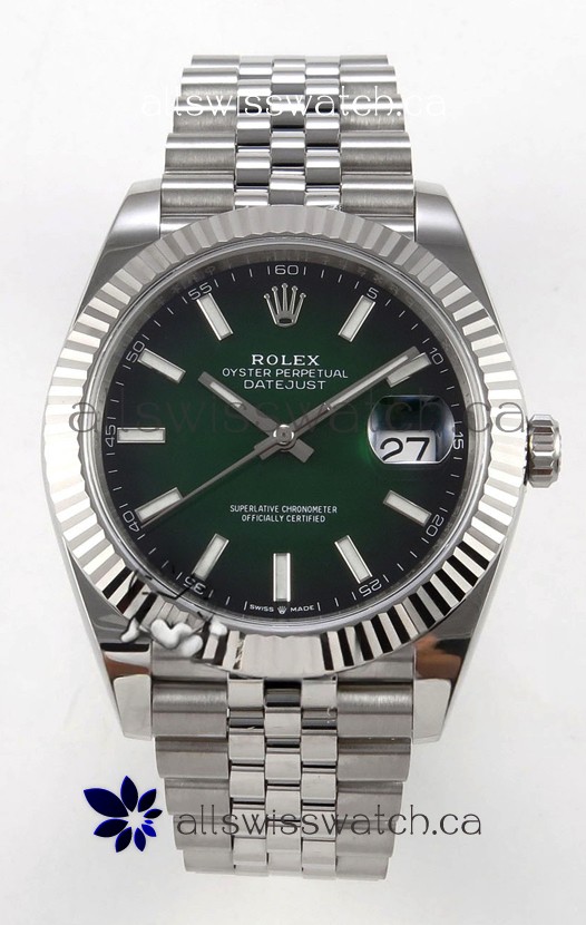 Rolex Datejust 126234 Ombre Green Dial Jubilee FREE SPRUNG MVMT Super Clone Watch 41MM