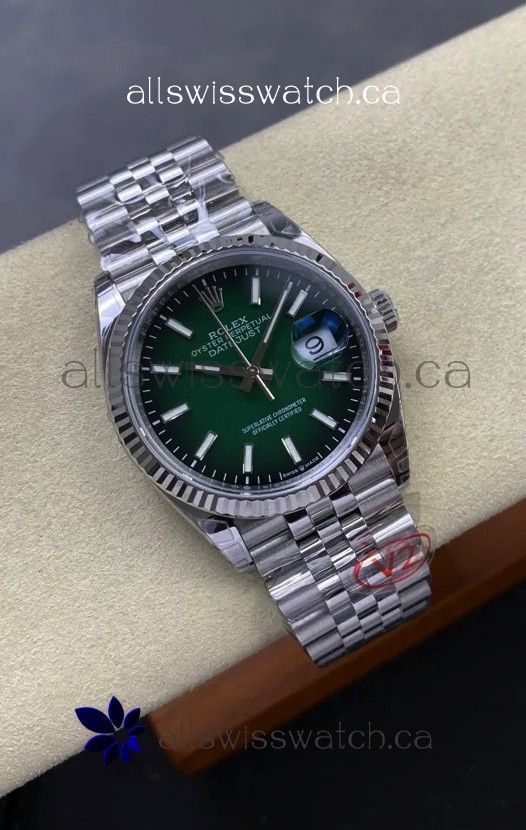 Rolex Datejust 126234 Ombre Green Dial 36MM Jubilee FREE SPRUNG MVMT Super Clone Watch