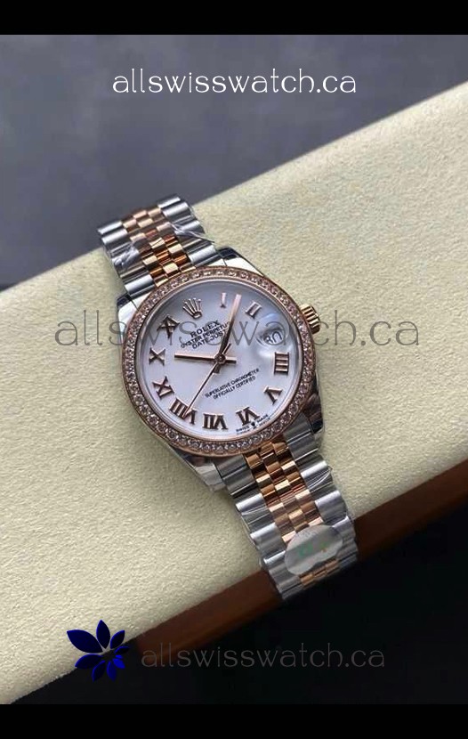 Rolex Super Clone Datejust 31MM White Dial Yellow Gold Super Clone Watch 