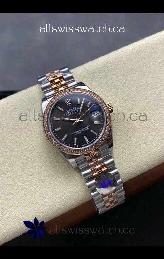 Rolex Super Clone Datejust 31MM Grey Dial Rose Gold Super Clone Watch 