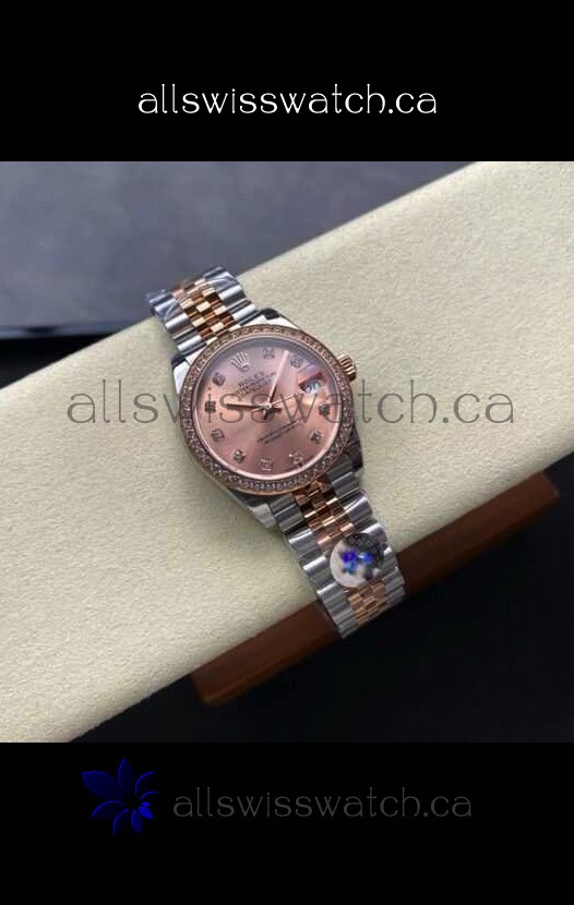 Rolex Super Clone Datejust 31MM Pink Dial Rose Gold Super Clone Watch 