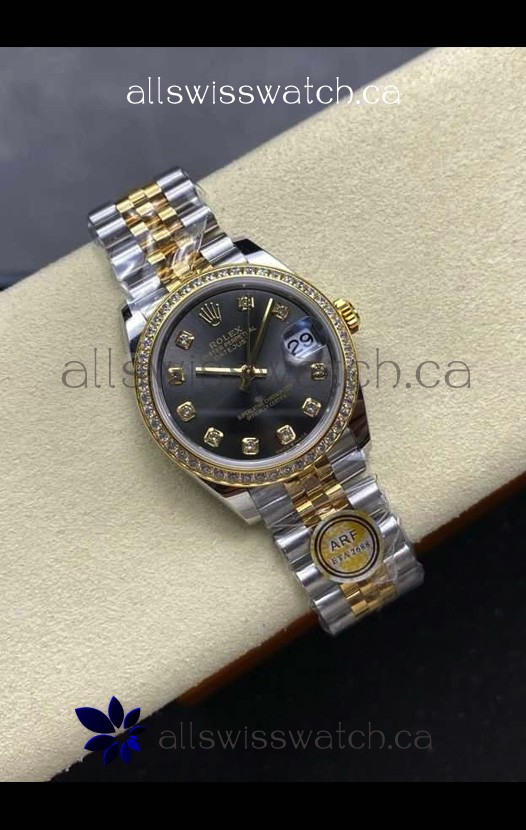 Rolex Super Clone Datejust 31MM Grey Dial Yellow Gold Super Clone Watch 