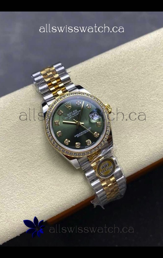 Rolex Super Clone Datejust 31MM Green Dial Yellow Gold Super Clone Watch 