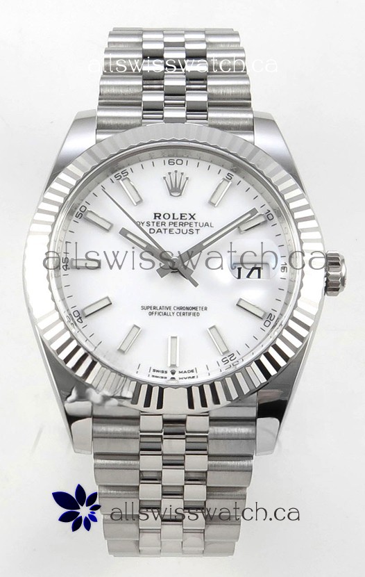 Datejust Super Clone 126334 White Dial 41MM FREE SPRUNG MVMNT 3235 Watch 