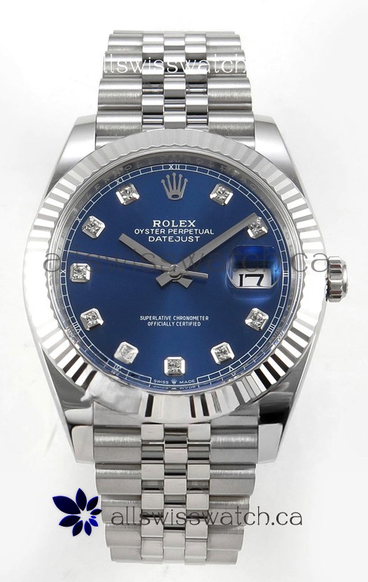 Datejust Super Clone 126334 Blue Diamonds Dial 41MM FREE SPRUNG MVMNT 3235 Watch 