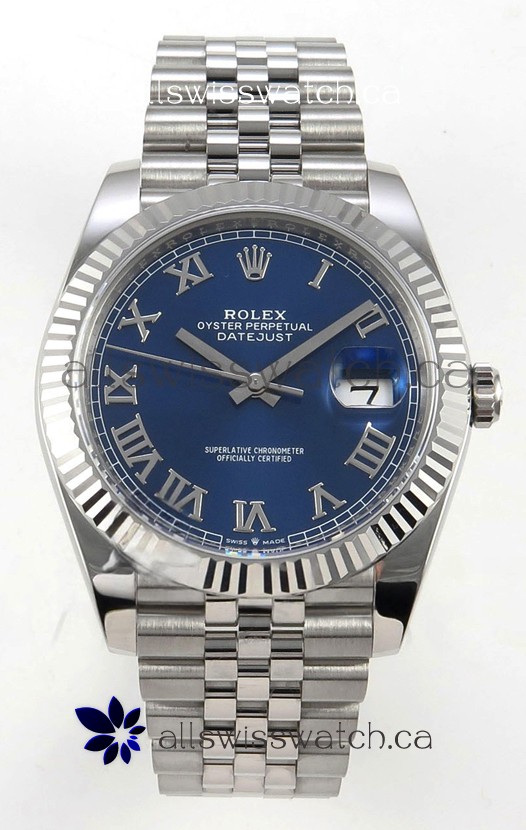 Datejust Super Clone 126334 Blue Roman Dial 41MM FREE SPRUNG MVMNT 3235 Watch 