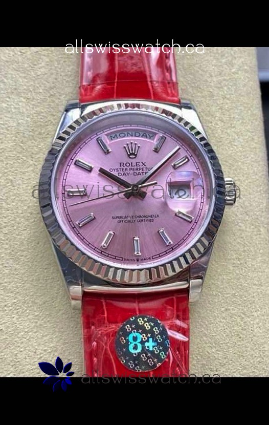 Rolex Day Date 128236 Stainless Steel Pink Dial Super Clone Watch 