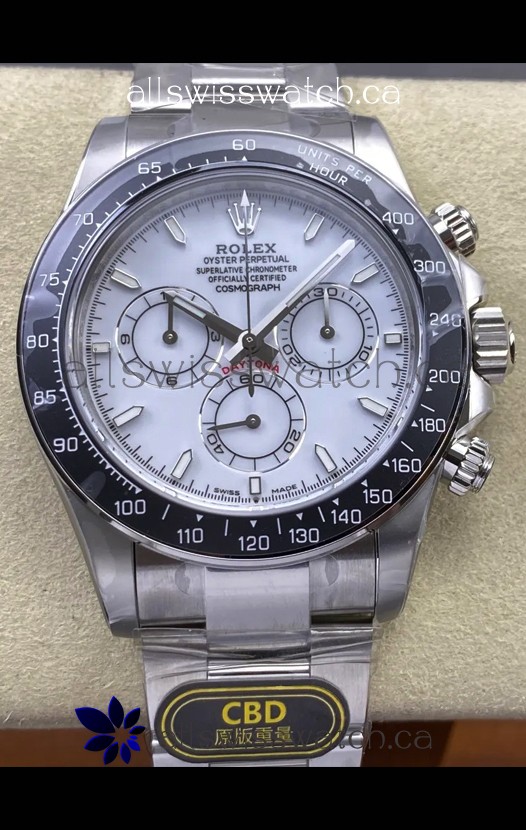 Rolex Daytona 126502 White Enamel Dial FREE SPRUNG MVMT Super Clone Watch 