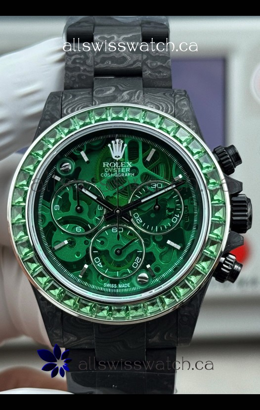 Rolex Daytona Green "Artisans De Genève - Poetry of Lights" Carbon Casing Super Clone Watch 