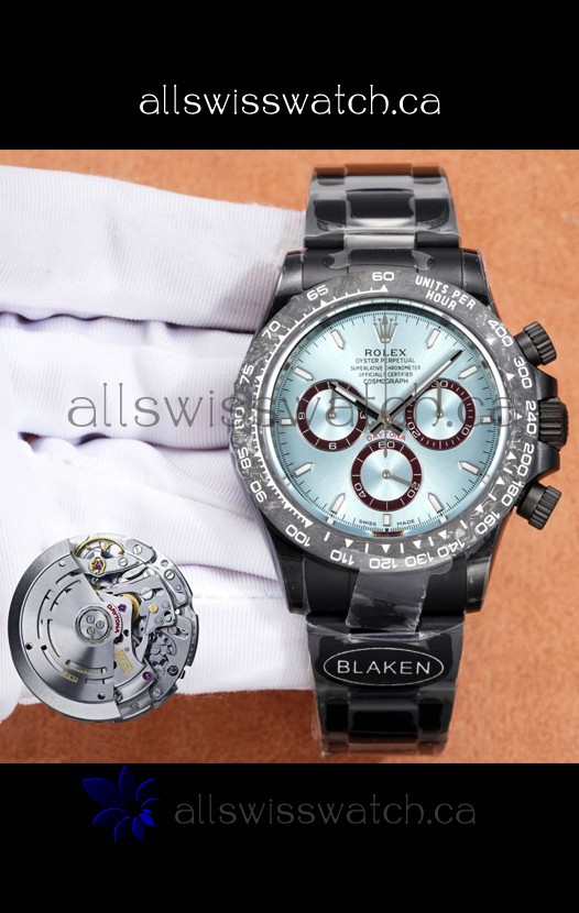 Rolex Daytona Blaken 4131 Movement ICE Blue Dial Super Clone Watch 