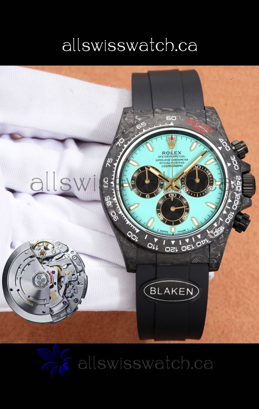 Rolex Daytona Forged Cabon Casing Tiffany Blue Dial Super Clone Watch 