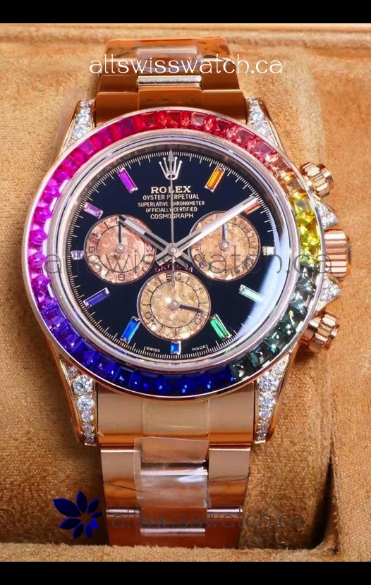 Rolex Daytona 116568 Rose Gold Black Dial Super Clone Watch 
