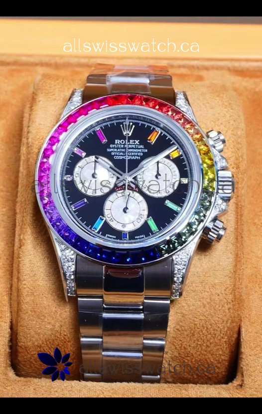 Rolex Daytona 116599 White Gold Black Dial Super Clone Watch 