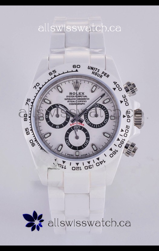 Rolex Daytona AET White Ceramic 4130 Movment Super Clone Watch 