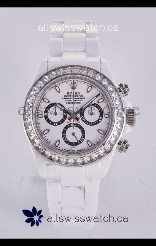 Rolex Daytona AET White Ceramic White Dial 4130 Movment Super Clone Watch 