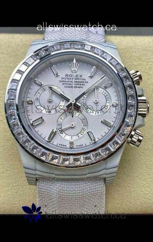 Rolex Daytona TPT Casing White Dial Nylon Strap Super Clone Watch 