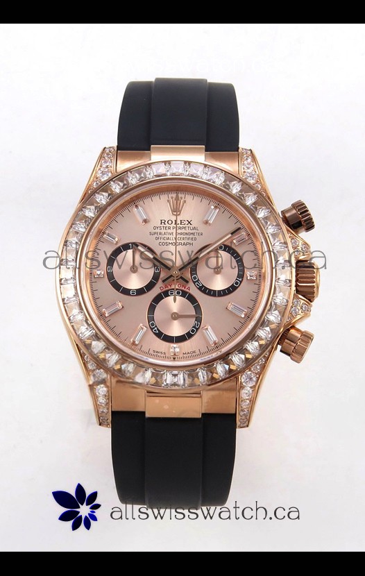 Rolex Daytona 126535 Rose Gold FREE SPRUNG MVMT Gold Dial Super Clone Watch 