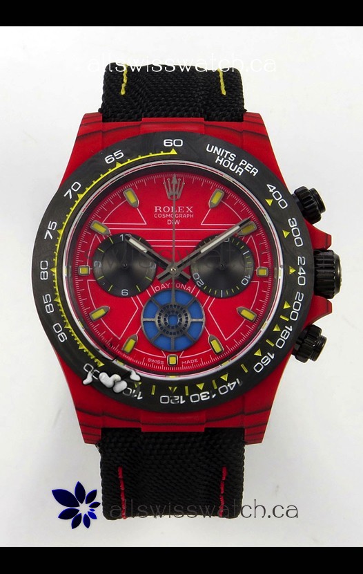 Rolex Daytona DiW Iron Man Red Carbon Super Clone Watch 