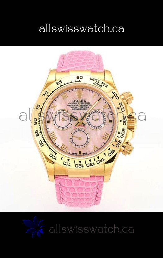 Rolex Daytona 116568 Yellow Gold 4801 Movement Pearl Dial Super Clone Watch 