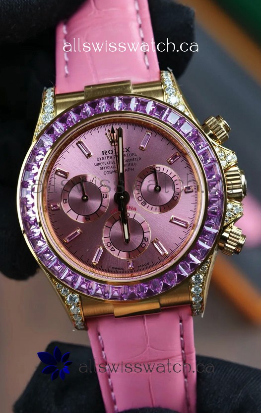 Rolex Daytona 126538TRO Yellow Gold Pink Dial Super Clone Watch 