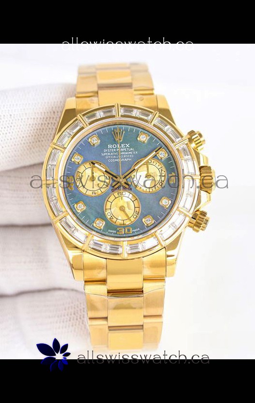 Rolex Daytona 116519 Yellow Gold Pearl Dial Super Clone Watch 