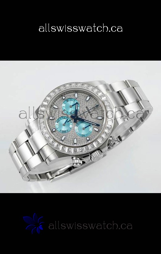 Rolex Daytona 116519 Stainless Steel Diamonds Dial Super Clone Watch 