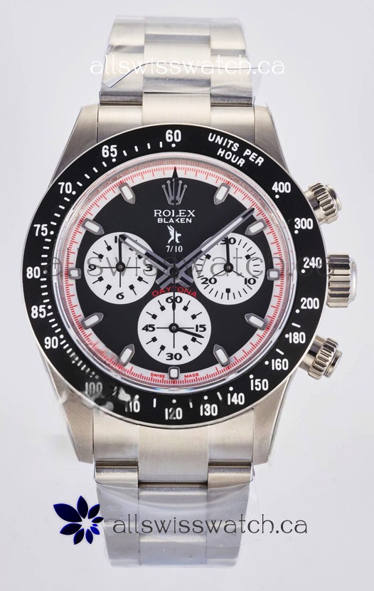 Rolex Daytona Paul Newman Black Dial Custom Modded 4130 Mvnt Swiss Replica