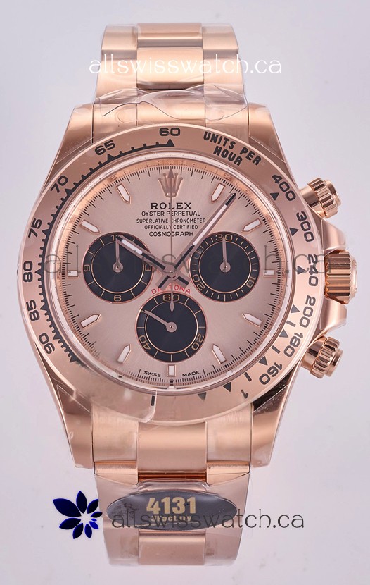 Rolex Daytona 126505 Rose Gold Dial Stick Markers FREE SPRUNG MVMT Super Clone Watch 